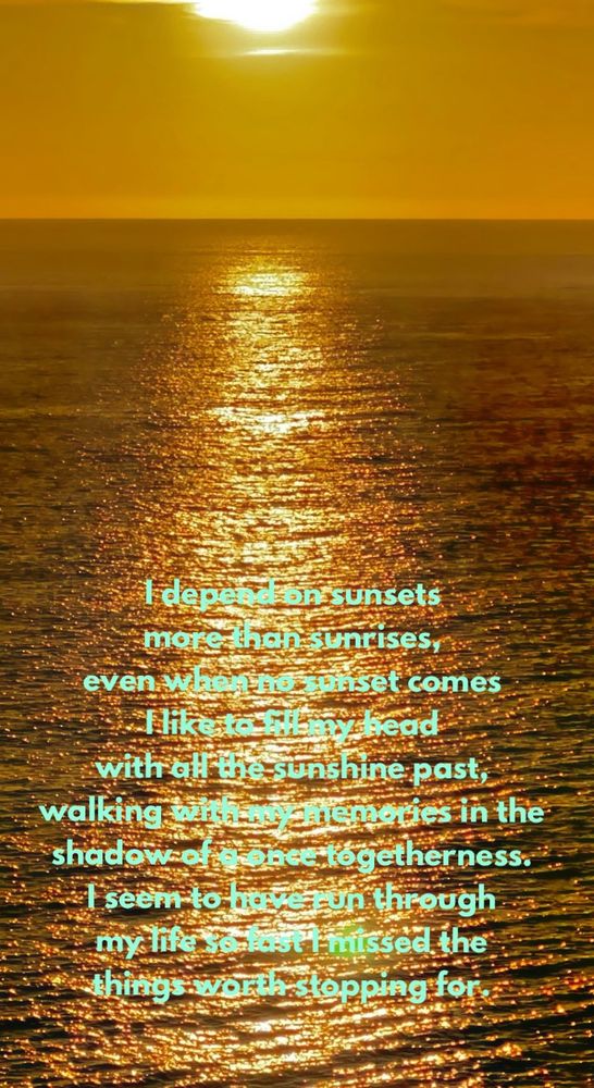 Sunset gleam shining on water 