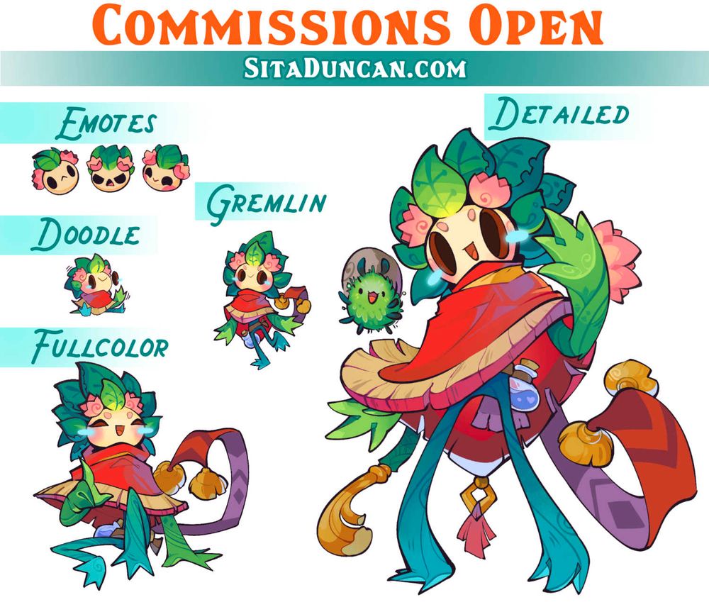 Illustration: A page of Chaka drawn in each style of commissions that I'm offering.
