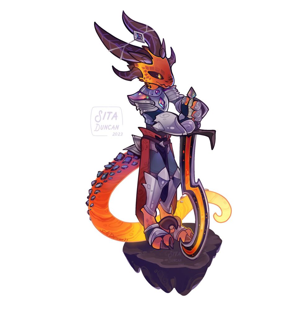 A red magma kobold