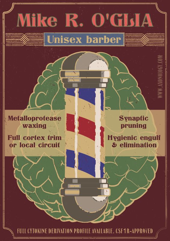 Poster for a microglial barber shop