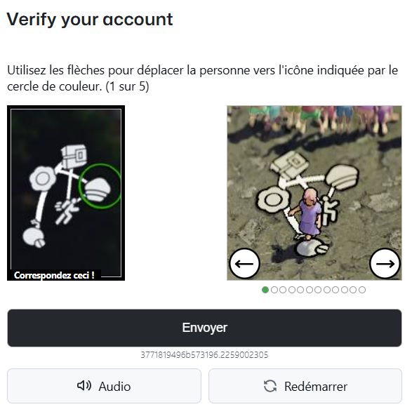 Etape de vérification de compte Github.com, il y a 5 étapes à faire pour soi disant "prouver que je suis humain" c'est relou