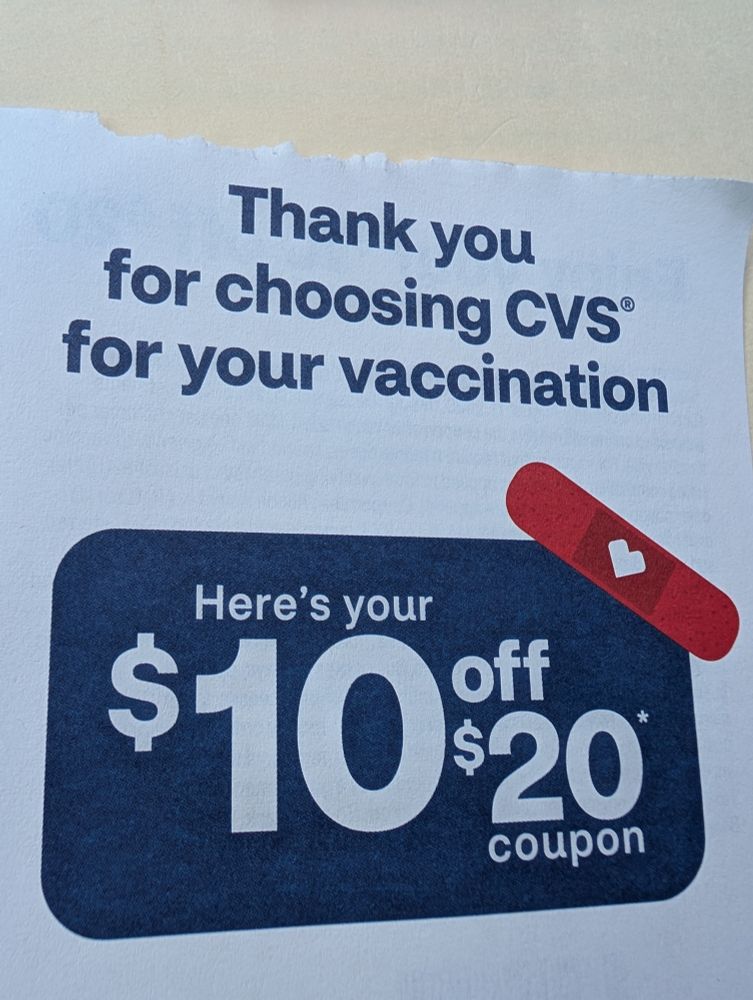 Thanks for choosing CVS for your vaccination.