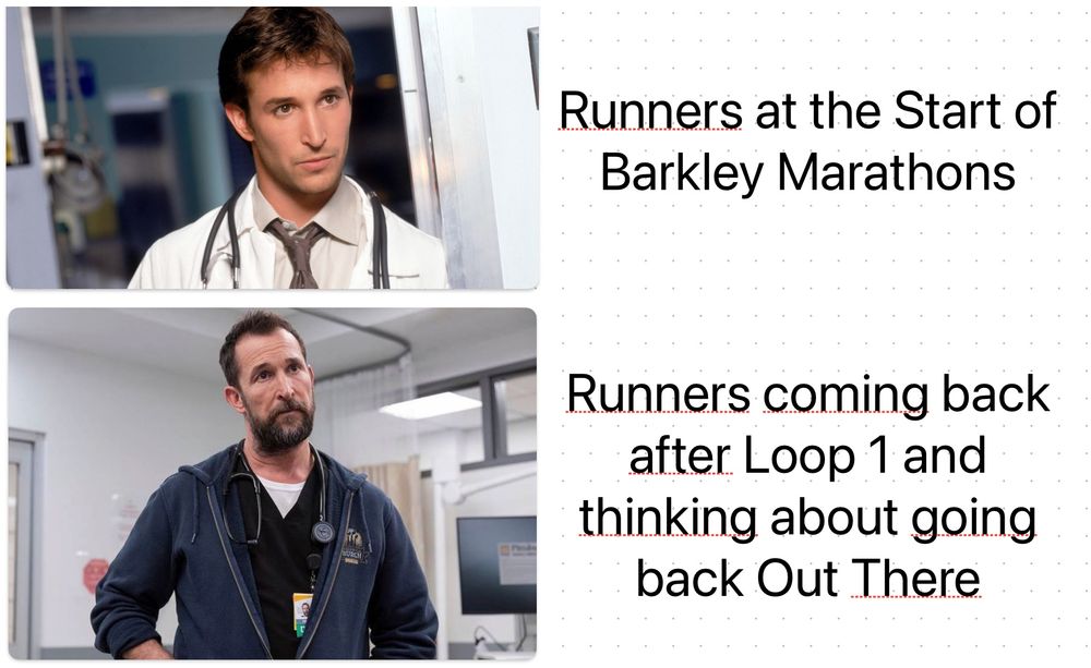 a picture of Young Noah Wyle in 1994 TV Show ER and below a picture of today's Noah Wyle in 2025 Tv Shot The Pitt.