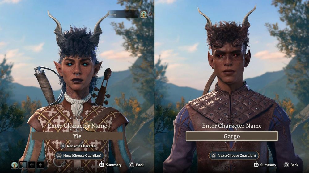 2 Hot Tieflings named "Gargo" and "Yle"