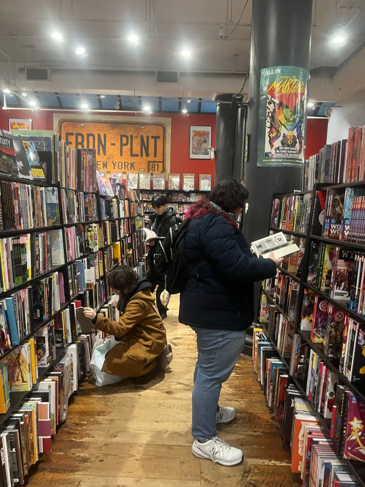 My students browsing the aisles