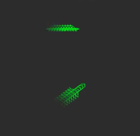 A missile approaching a UFO.