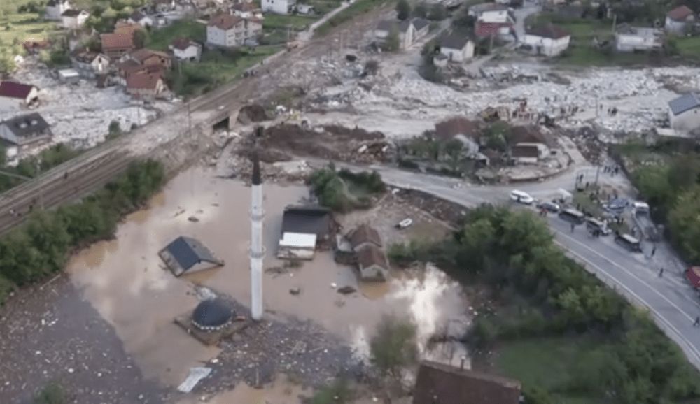 BOSNIA-HERZEGOVINA: Drone surveys damage after heavy downpours in southern Bosnia [MUTE]