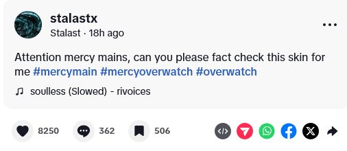 Stats for my newest tiktok video: 8000+ likes, 362 comments, 500 shares