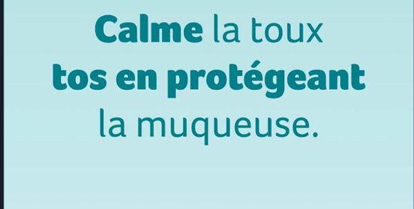 Un texte issu d’une page web qui vend un sirop.
Le texte, un gros titre : « Calme la toux tos en protégeant la muqueuse ».

Tos ne veut rien, c’est probablement une belle coquille 