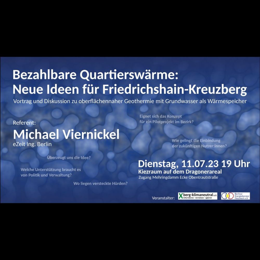 Bezahlbare Quartierswärme - Neue Ideen für Friedrichshain-Kreuzberg | Xberg-klimaneutral e.V. | Ve...