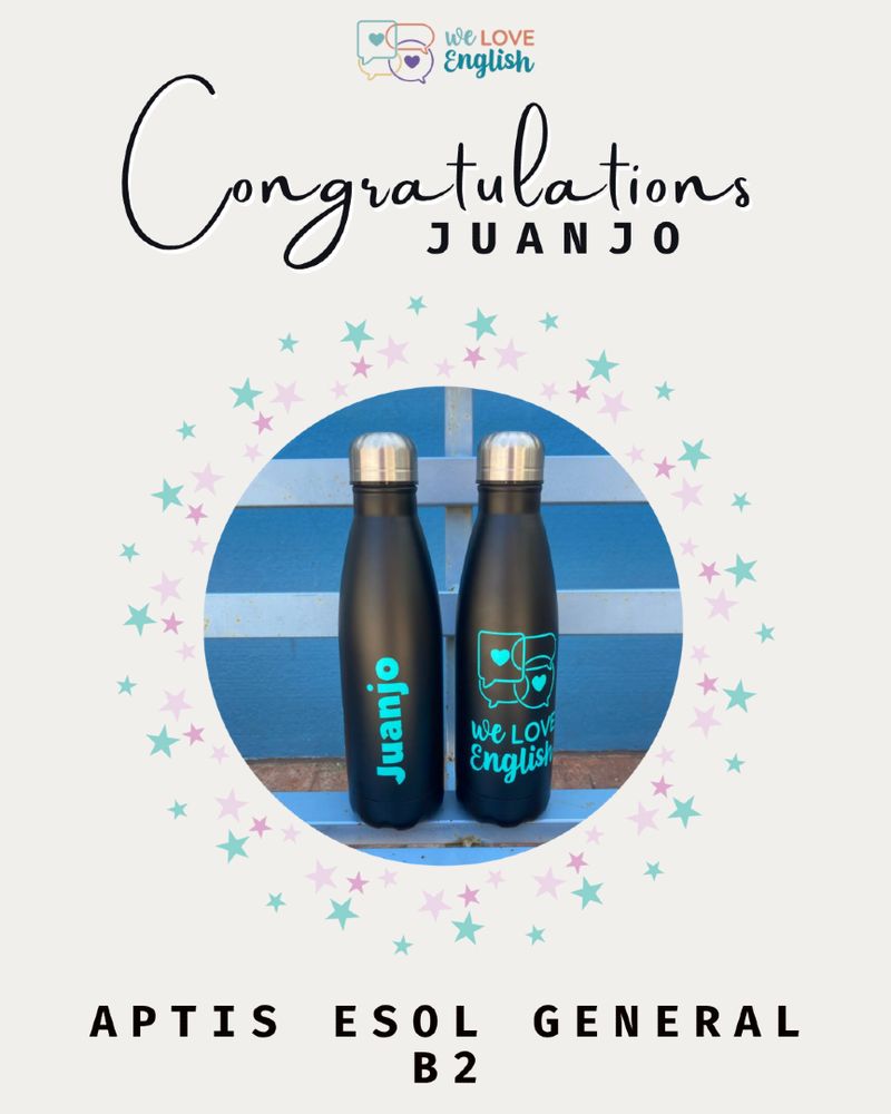 🎉✨ ¡Enhorabuena, Juanjo!
Tu esfuerzo, constancia y ganas de superarte han dado sus frutos. 💪📚
Has trabajado sin rendirte hasta conseguir tu objetivo, y no podemos estar más orgullosas de ti.

Ha sido un verdadero placer acompañarte en este camino y ver cómo cada paso te acercaba un poco más a tu meta. 🌟
¡Disfruta mucho este logro, te lo mereces! 🥳

#AprenderInglés #welovenglish #Cáceres #aptisesolgeneral #proudteachers