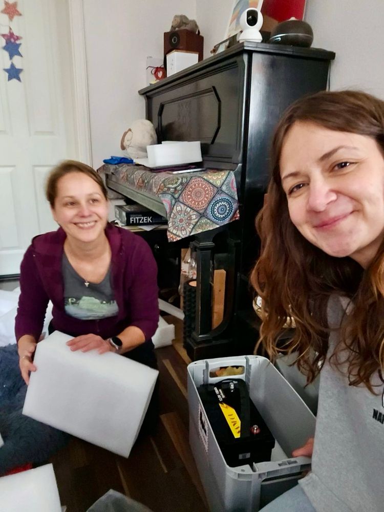 OUR girls are working hard and without pay to provide Ukrainians with emergency power storage NAFO ⚡️NRGY devices