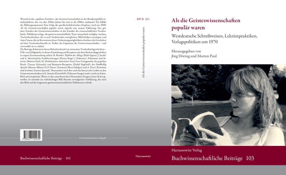 Umschlag des Sammelbandes Als die Geisteswissenschaften populär waren