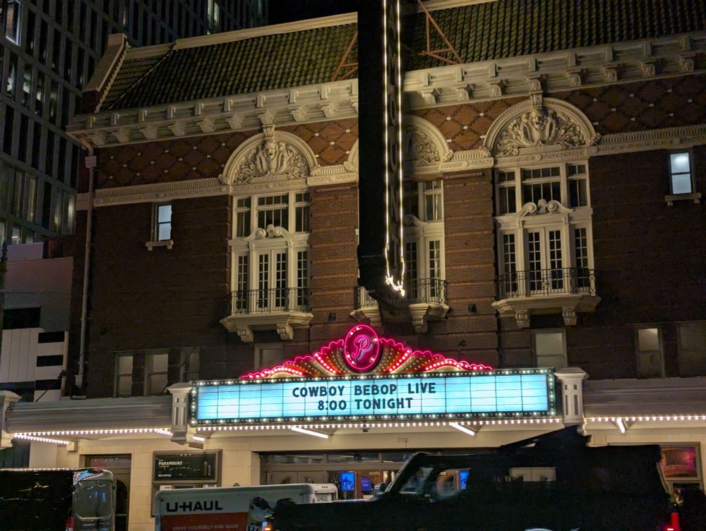 Sign with the text "Cowboy Bebop Live 8:00 tonight"