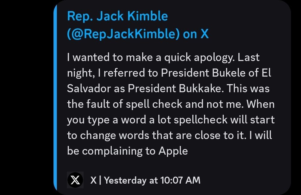 rep jack Kimble called the el Salvador president bukkake instead of bukele
