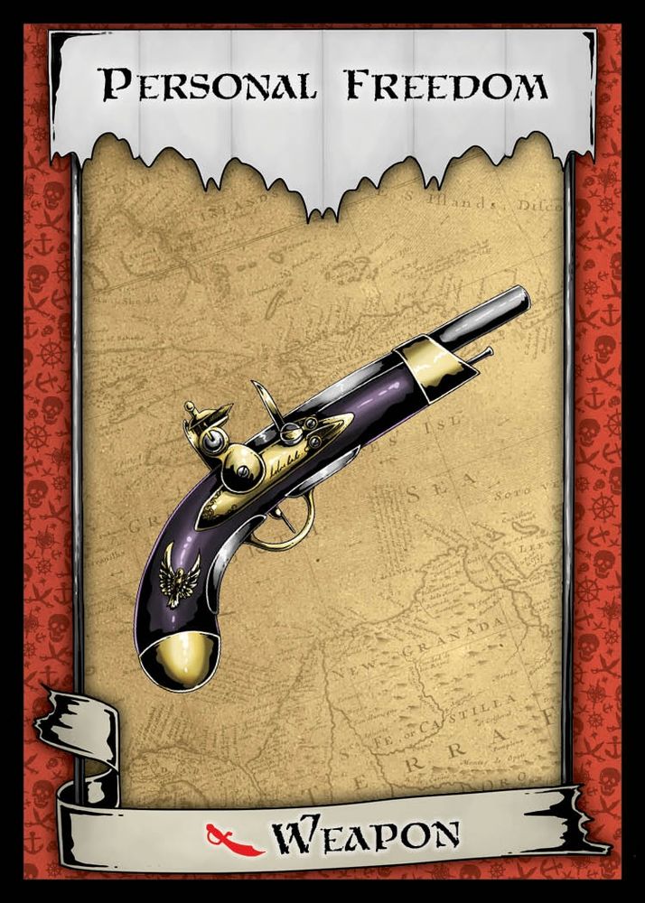 Card with a gun with the text "Personal Freedom" 