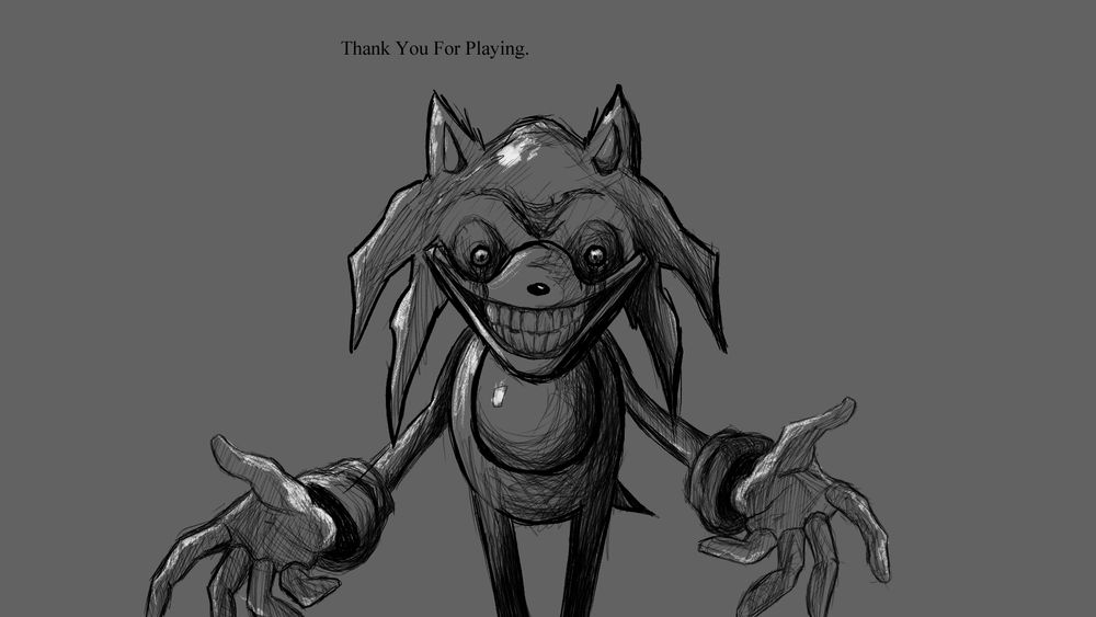 In this Drawing You can see the Character 2011X who is also known as 'The All Father."
While I personally do not know that much about this character I do know that they a version of the character Sonic.EXE from the creepypasta story with the same name. They Represent the retelling of the character in a metatextual form describing themselves as the father of all EXE characters. The represent the spark that started the fandom as a whole. Every version of an EXE is ultimately a version of him as he created and formed them in his own image.
Now I dont know why they are Choosing to be sonic, but I think they are "Stronger" when more people observe them or something. I truly do not know more about this guy or his story. I tried my best to explain what I believe I know.
