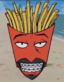 Frylock from Aqua Teen Hunger Force flashing a dazzling, yet encouraging smile.