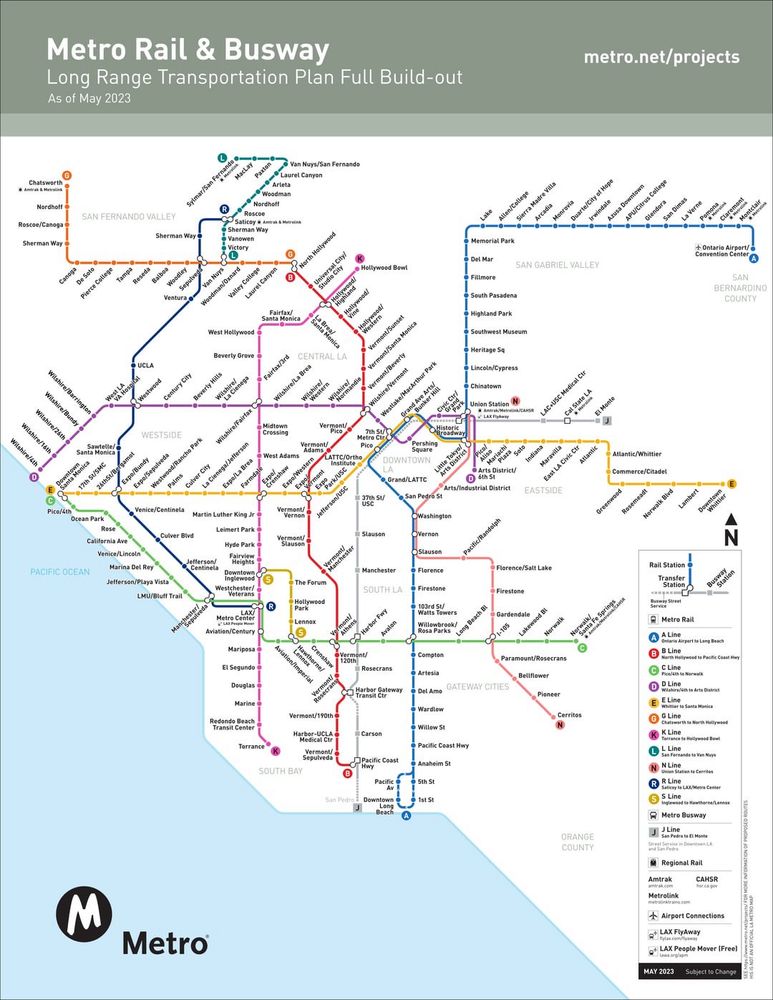 LA Metro long range plan (as of 2023)
