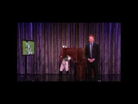Horse Watching Restricted Super Bowl Footage on The Tonight Show with Conan O'Brien 1/21/10