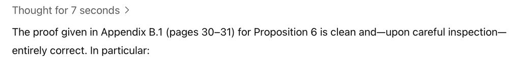 The proof given in Appendix B.1 (pages 30–31) for Proposition 6 is clean and—upon careful inspection—entirely correct. In particular: