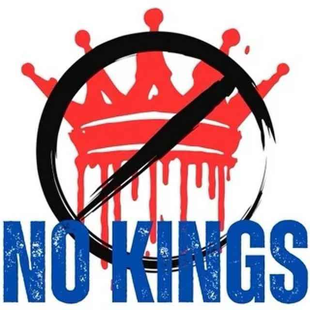 No kings graphic showing a crown with a line through it