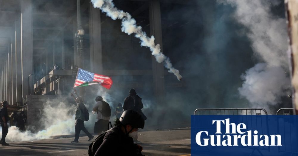 Los Angeles police fire teargas to disperse crowds at Trump protest