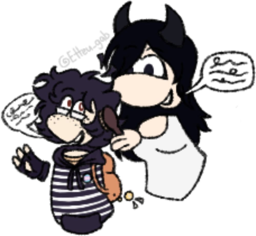The one brushing Remy's hair in this is a character from an old discord friend named goofygewbe I think