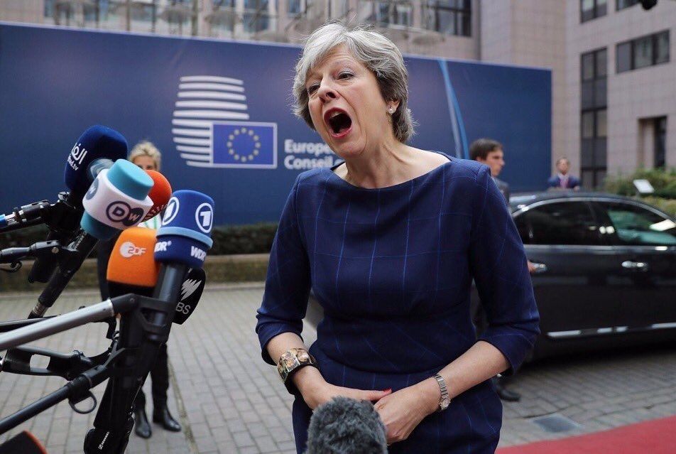 Theresa May sings