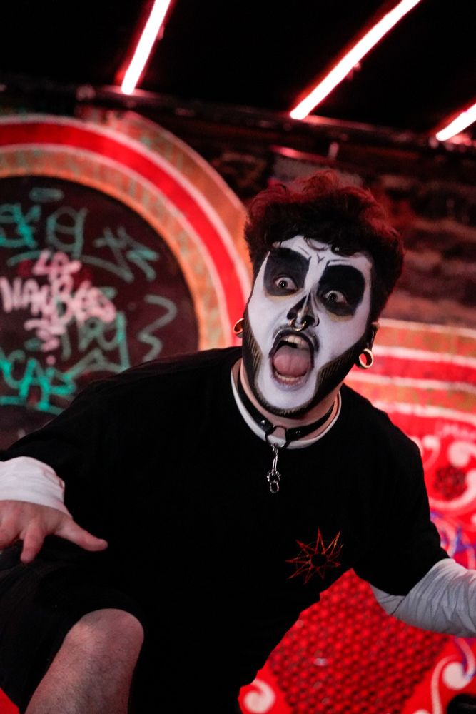 A picture of me in drag, I am scary and unhinged, everyone should give me money