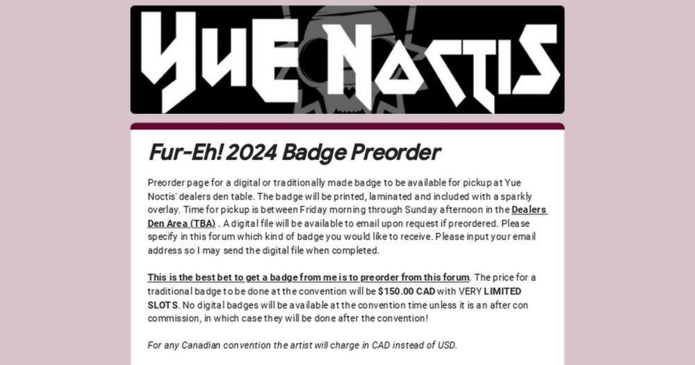 Fur-Eh! 2024 Badge Preorder