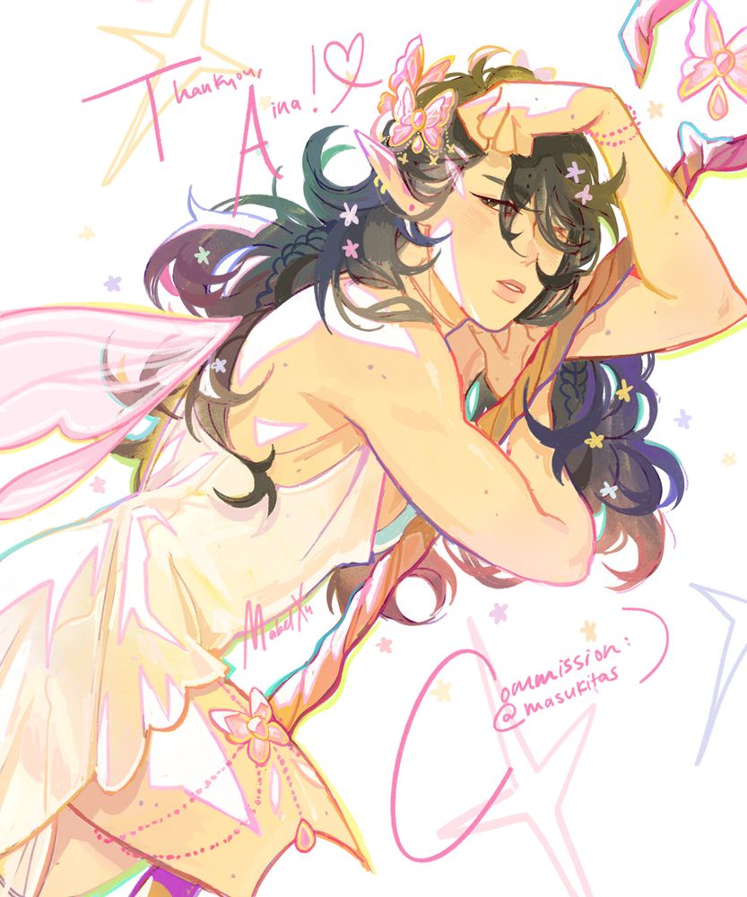 fairy omi (haikyuu) curled around his staff