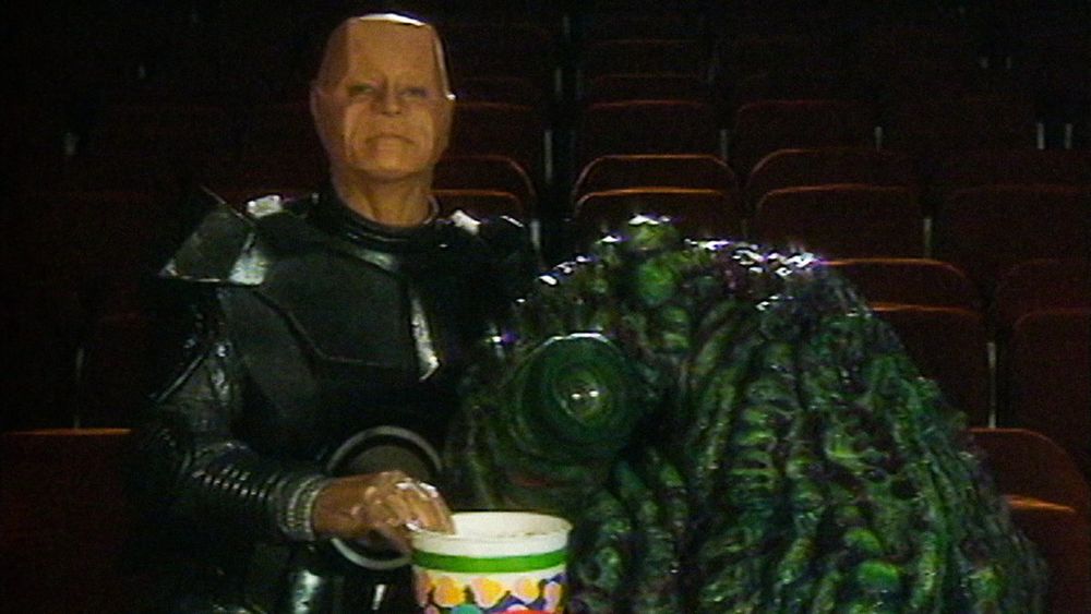 Kryten the mechanoid and Camille the GELF from Red Dwarf's Series 4 episode 'Camille'