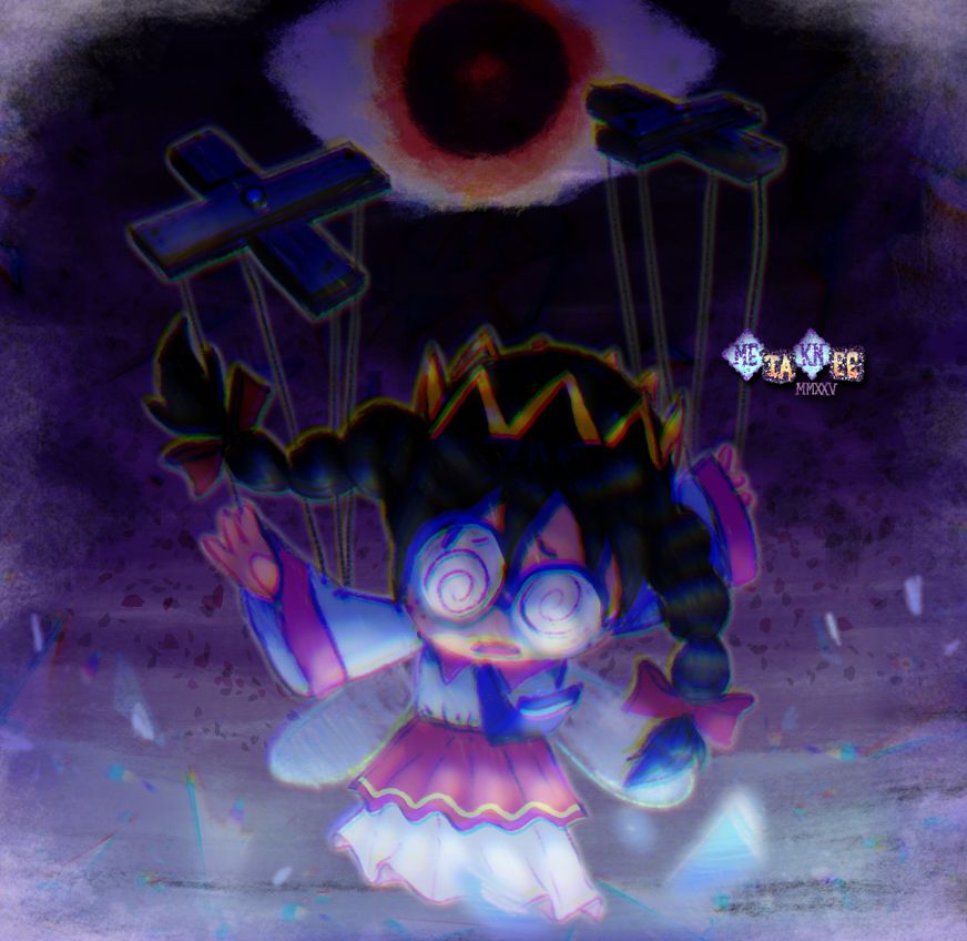 The Fairy Queen from Kirby 64 being controlled like a puppet by Dark Matter