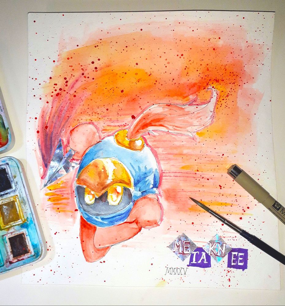 My watercolor painting of Biospark from Kirby