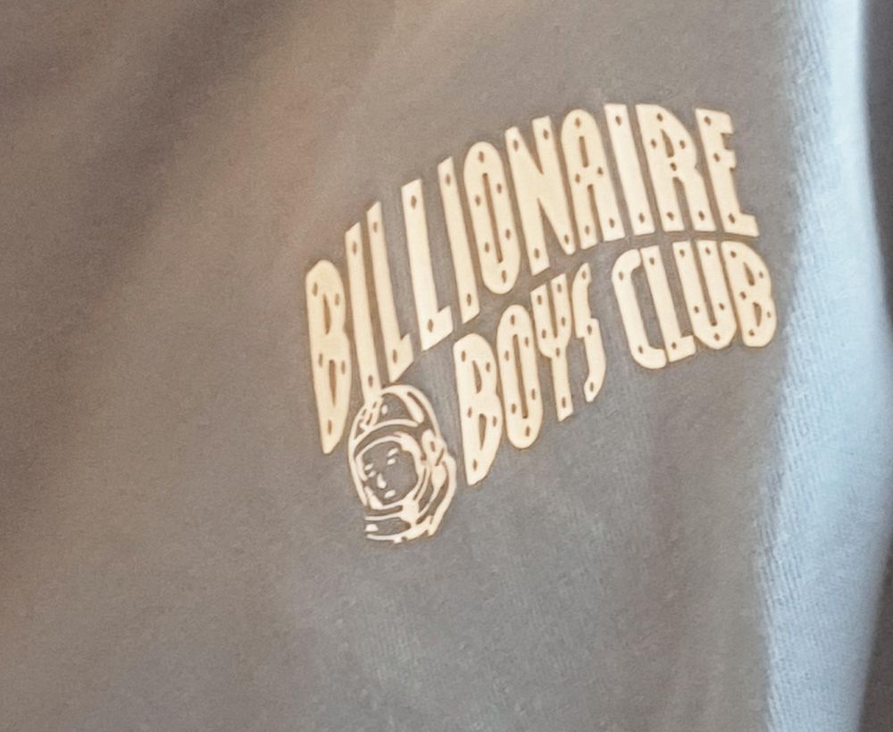 Photo of Billionaire Boys Club logo close up on a T-shirt