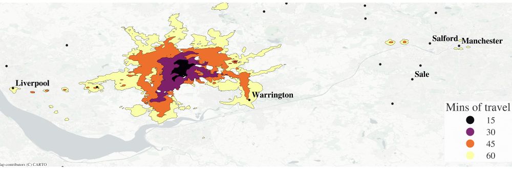Public transit travel time from St Helen's, UK