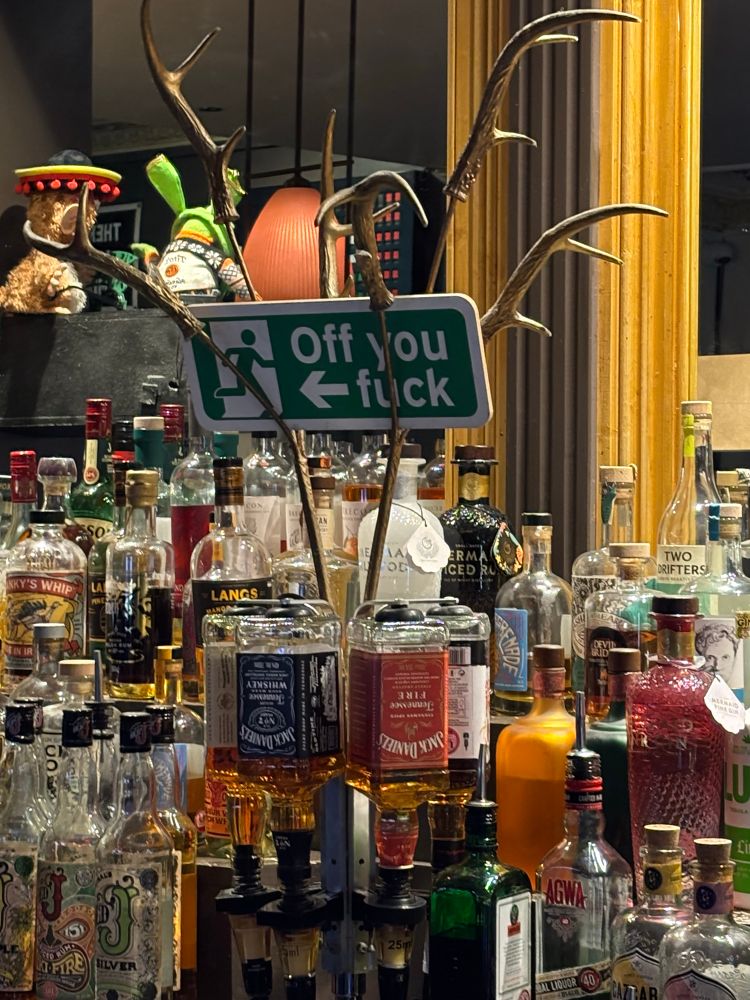 Emergency sign saying “Off You Fuck” 