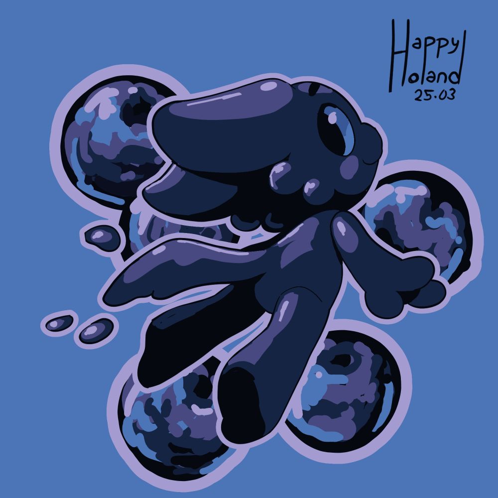 a drawing of skynix's sona with blueberries