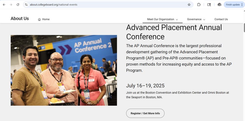 My ugly mug on the College Board site promoting the AP Annual Conference.