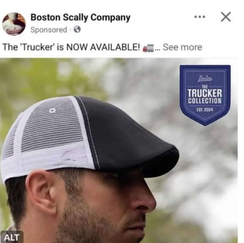 Trucker Newsboy hat ad