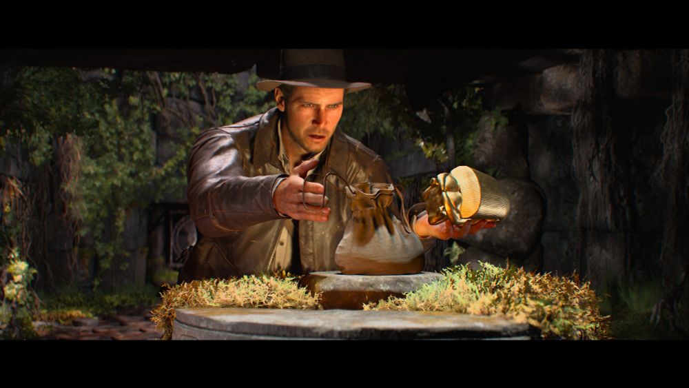 Indy picking up the golden idol