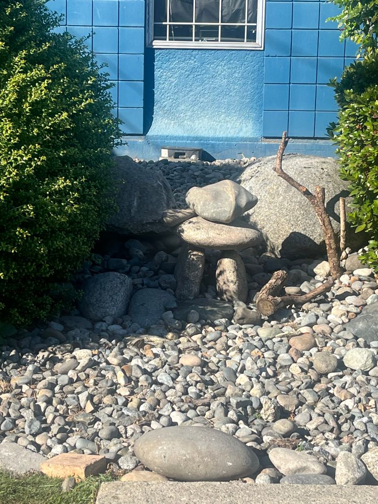 Interesting stone arrangement at entrance  of a building in Burnaby