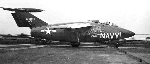 The Grumman XF10F Jaguar was a prototype swing-wing fighter aircraft offered to the United States Navy in the early 1950s. Although it never entered service, its research pointed the way toward the later General Dynamics F-111 and Grumman’s own F-14 Tomcat.

