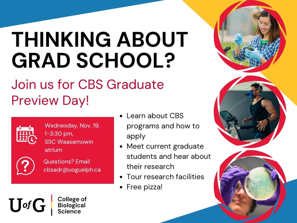 Thinking about graduate school? Join us for CBS Graduate Preview Day to learn more about the master's and doctoral programs offered in the College of Biological Science.
Learn about CBS’s graduate programs and how to apply, meet current graduate students and hear about their research, and tour facilities. Free lunch!
