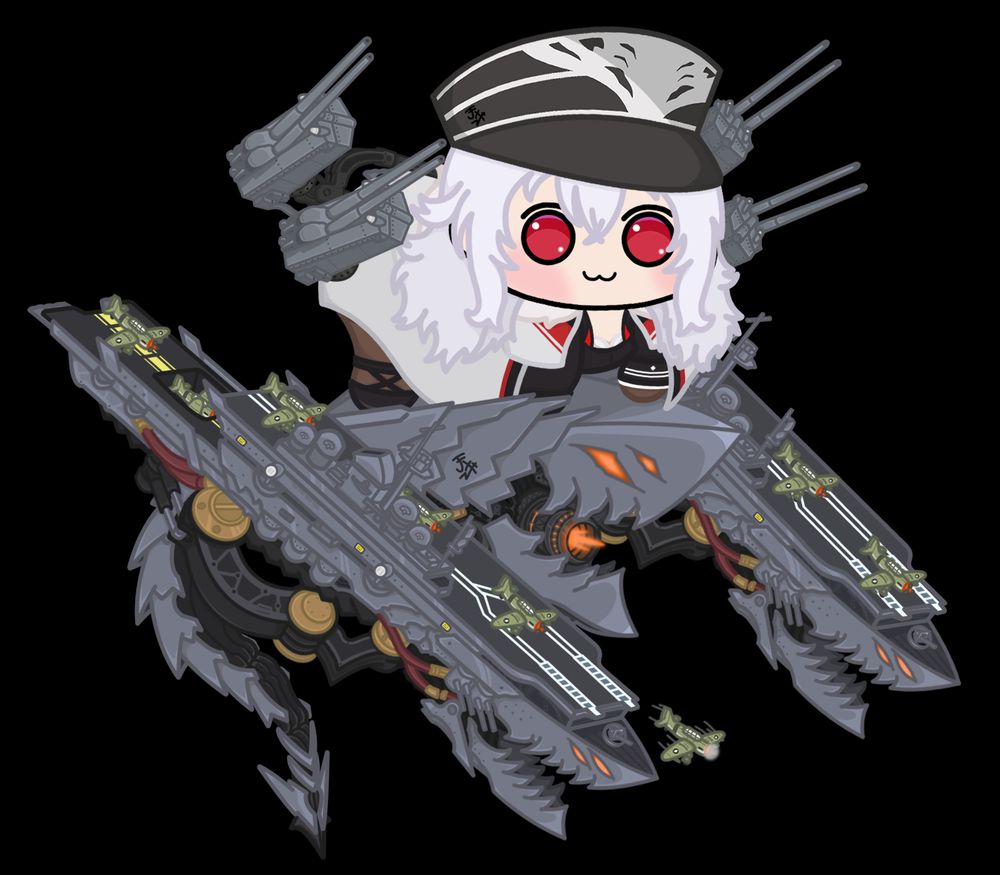 Graf Zeppelin, in full fashion, with her entire rigging setup.