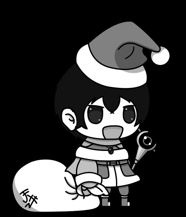Gray, in full Padoru fashion, with her Void Staff.
