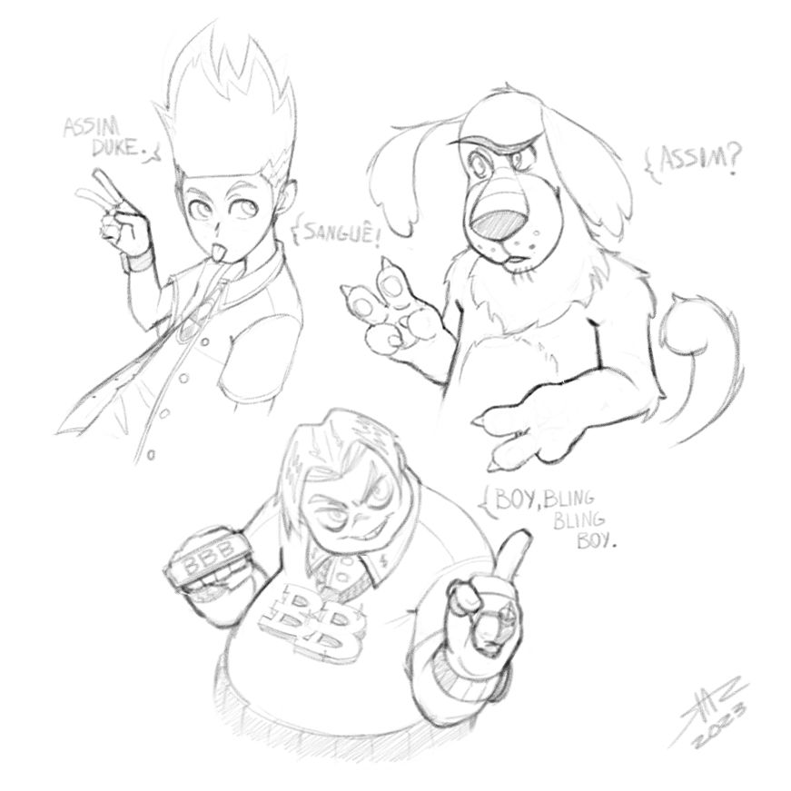 Fanart of Johnny Test with Johnny, Duke and Bling Bling Boy