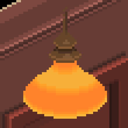 And overhead hanging lamp