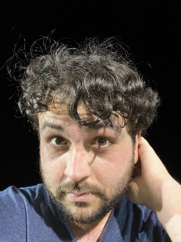 Sweating defeated soccer man 